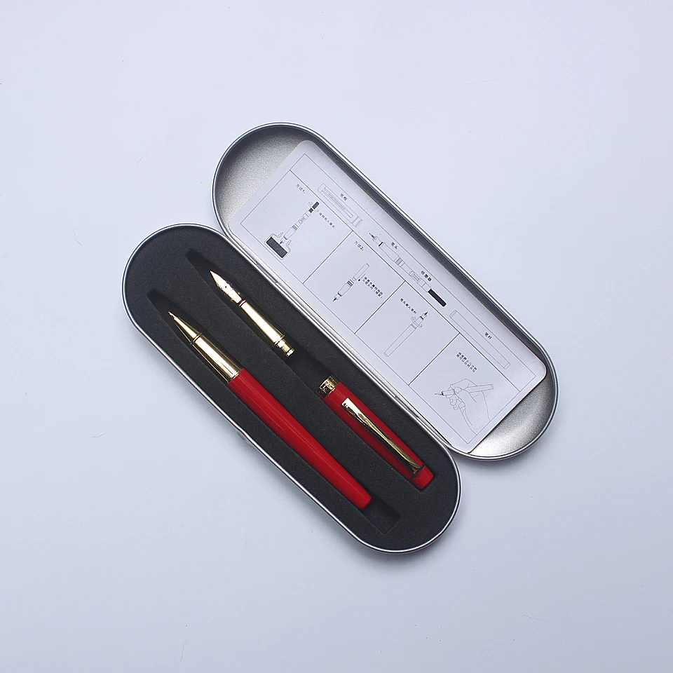 Новый Стиль Роскошный Металлический Двойной перьевая Pen9128 0 5 мм Iraurita в чернильная