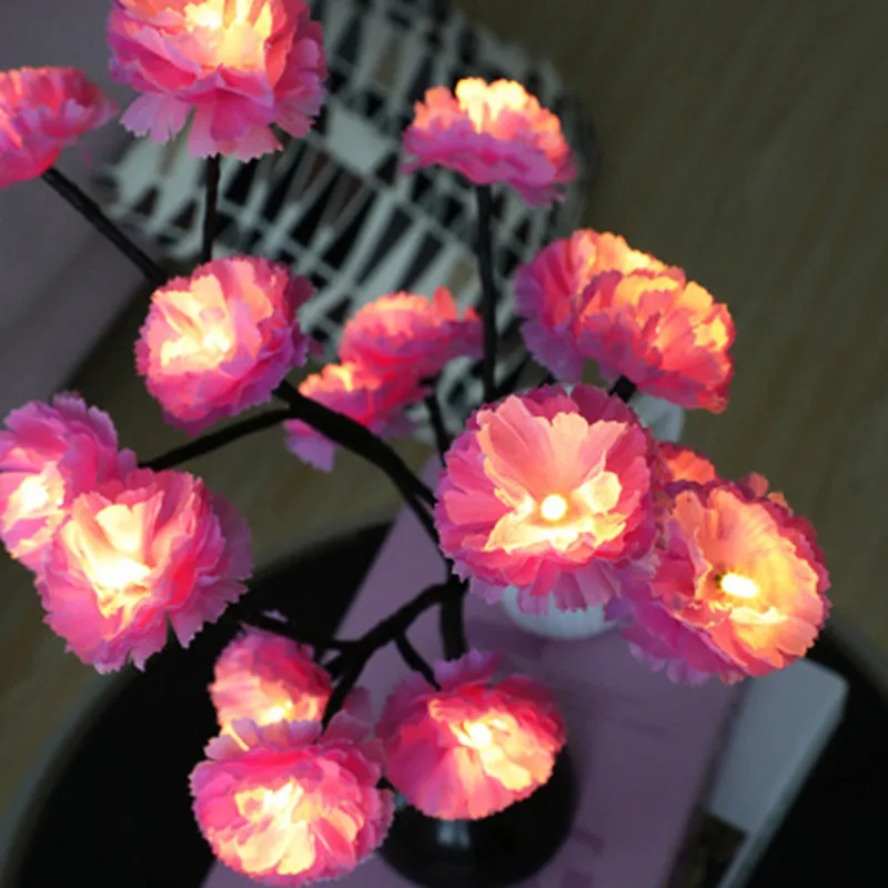 Светодиодсветильник настольная лампа в виде ветвей хризантемы камелии