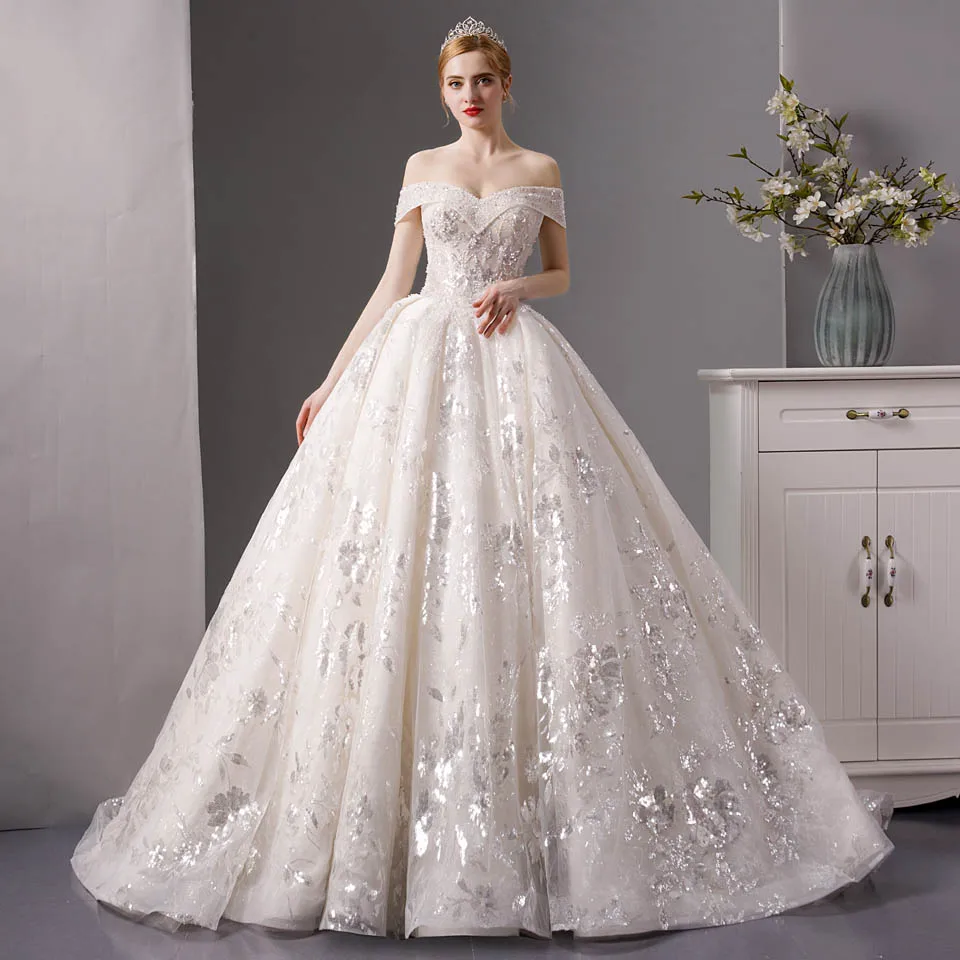 SL-6074 класса люкс с вышивкой торжественное платье bling кружевное бальное платье для свадьбы, платья для выпускного вечера - Цвет: As picture