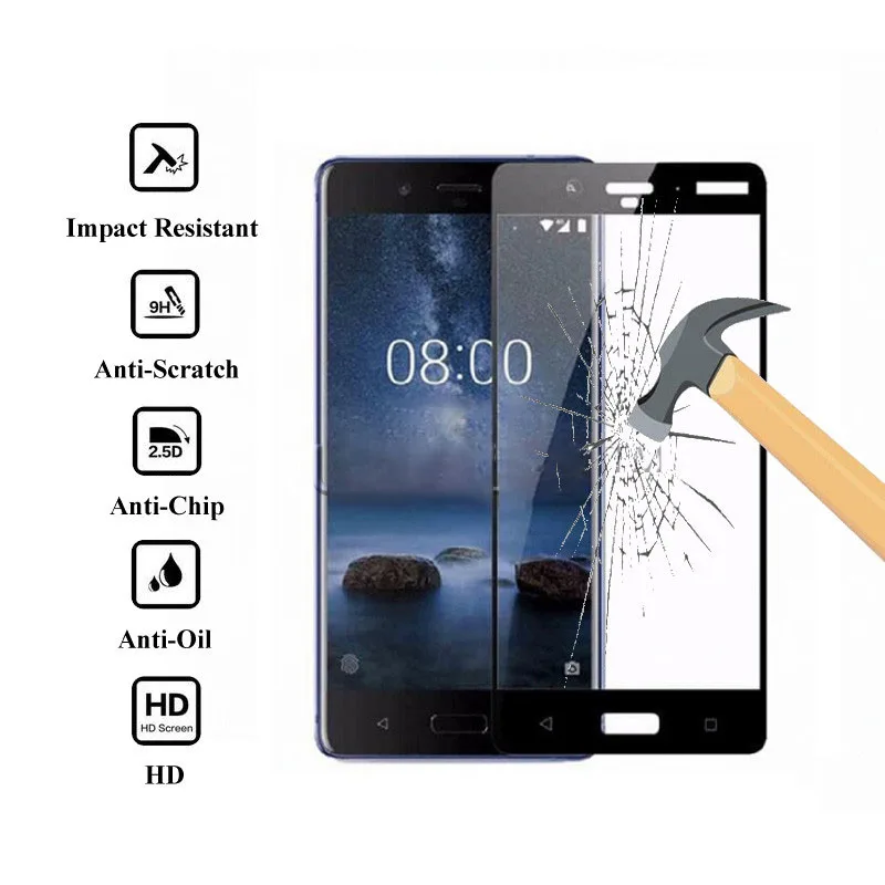 Защитное стекло для nokia 5 6 3 Закаленное пленка Noka tremp nokia7 2 8 Защита экрана nokia5 nokia6