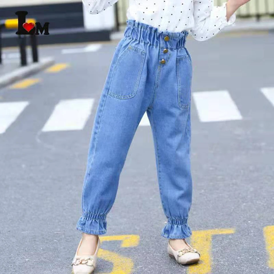 2019 Hot Sale Children Straight Pant For Girls 6 8 10 Years Long Trousers Kids Casual Pants Solid Colors Cotton Warm Jeans Pant
