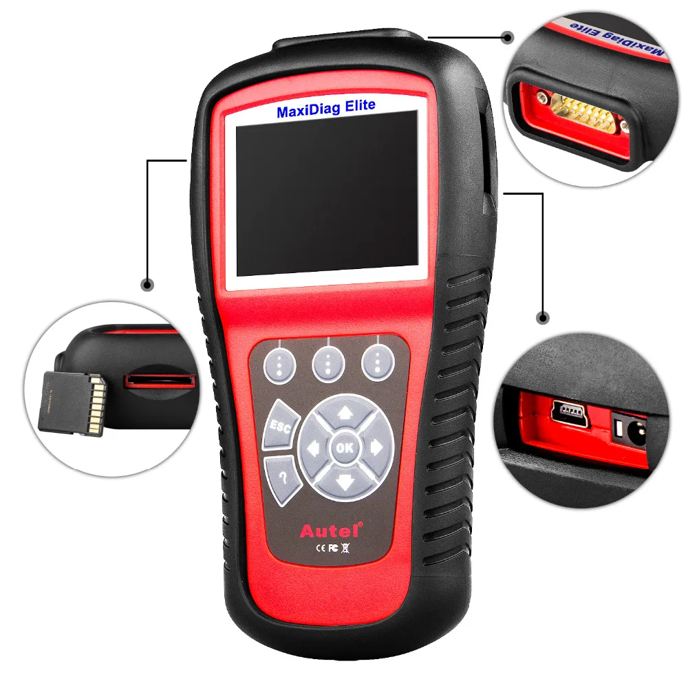 100% оригинал 2018 Autel MD802 MaxiDiag Elite сканирующий инструмент полная система передачи