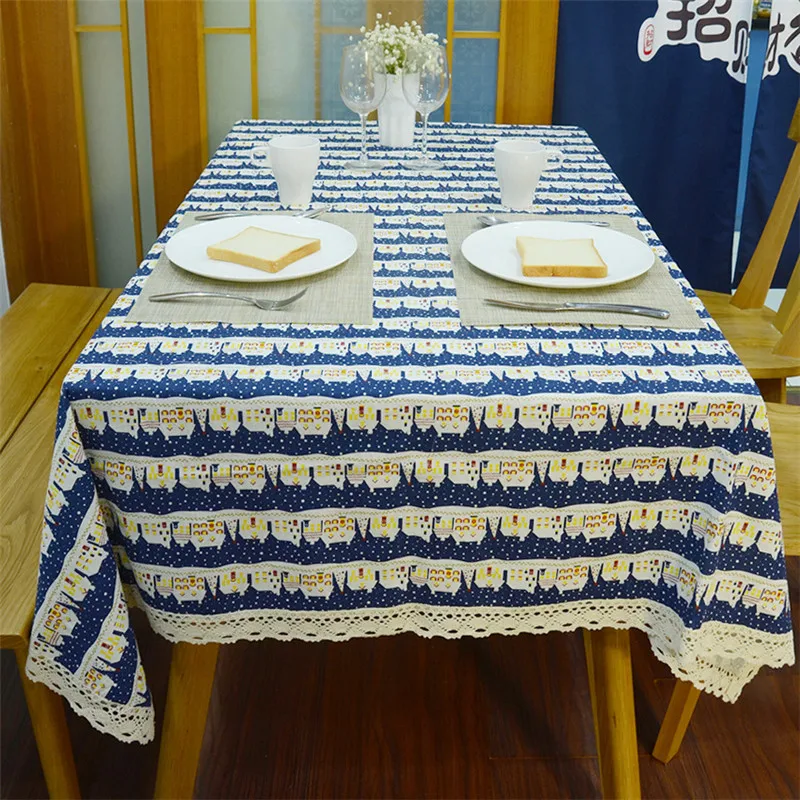 Американский стиль домашняя скатерть для обеденного стола 9 размеров льняная