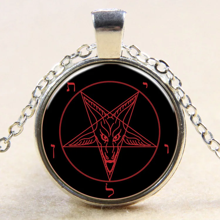 Ожерелье с подвеской Baphomet в виде пятиконечной звезды Античная бронзовая цепочка