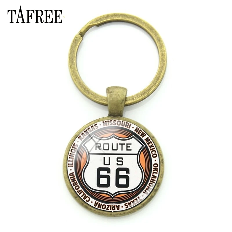 TAFREE шоссе 66 США, дорожные знаки, брелки, модные трендовые брелки-цепочки, металлический кулон для ключей от автомобиля, ювелирные изделия для лучшего друга UR08 - Цвет: UR08
