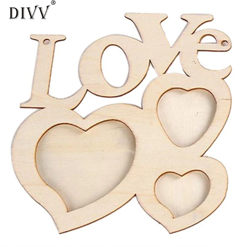DIVV Милая пустотелая деревянная фоторамка для домашних животных DIY