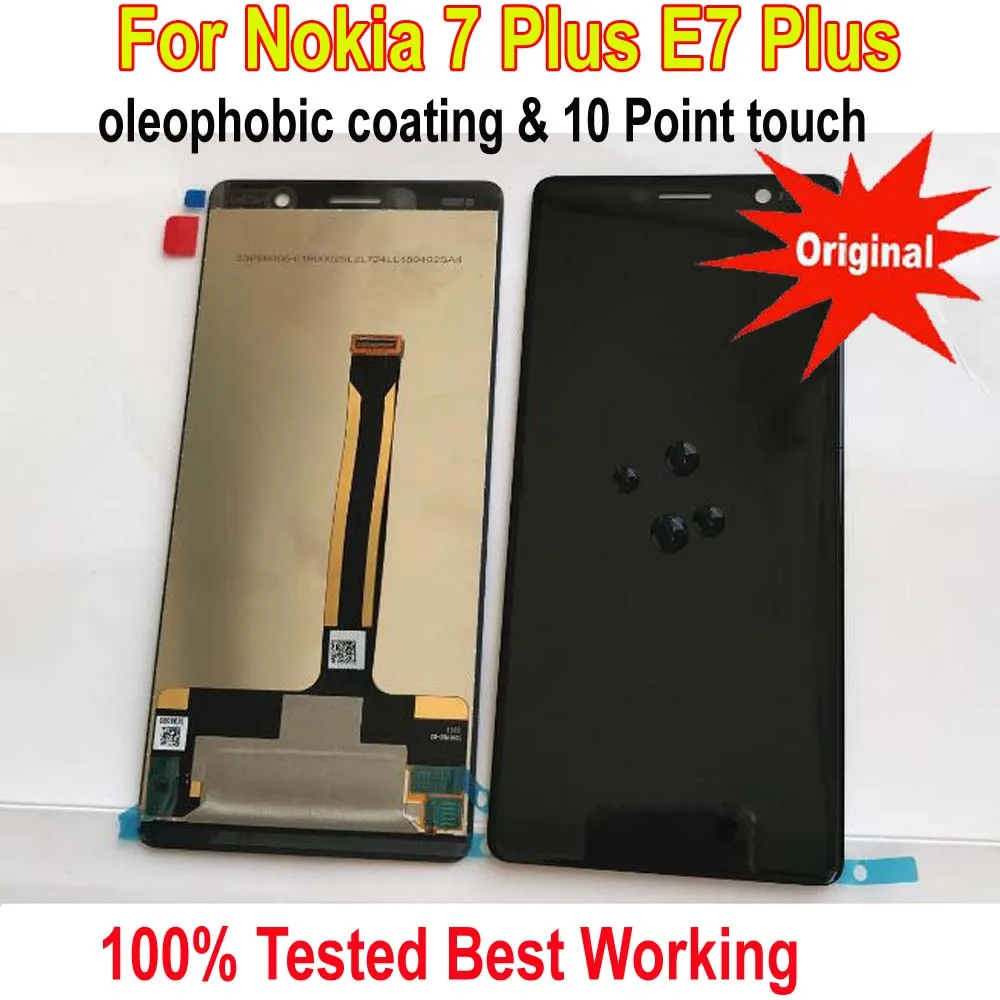 Лучший AMOLED ЖК-дисплей для Nokia 7 Plus E7 Plus сенсорный экран дигитайзер сборка датчик TA-1046 TA-1055