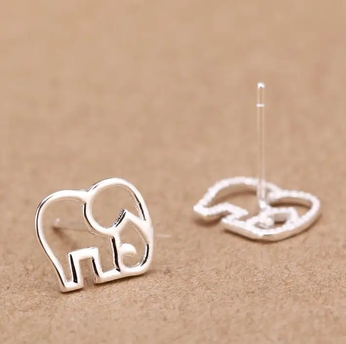 Jisensp Fashion Cute Tiny Elephant Stud Earrings Gift for Girls Friend Kids Lady Brincos Vintage Jewelry Simple Animal Earings | Украшения