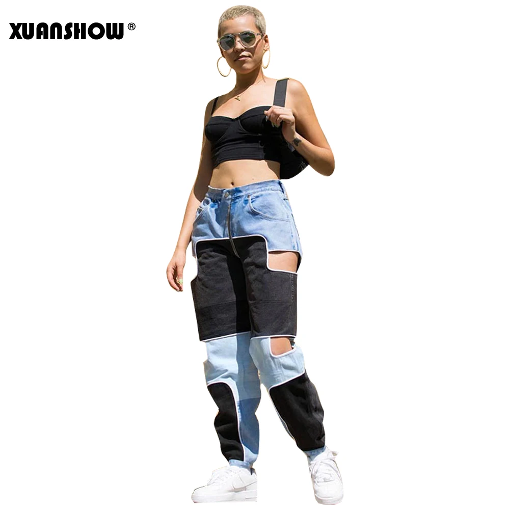 Брюки XUANSHOW женские модные уличные хлопковые повседневные пикантные длинные