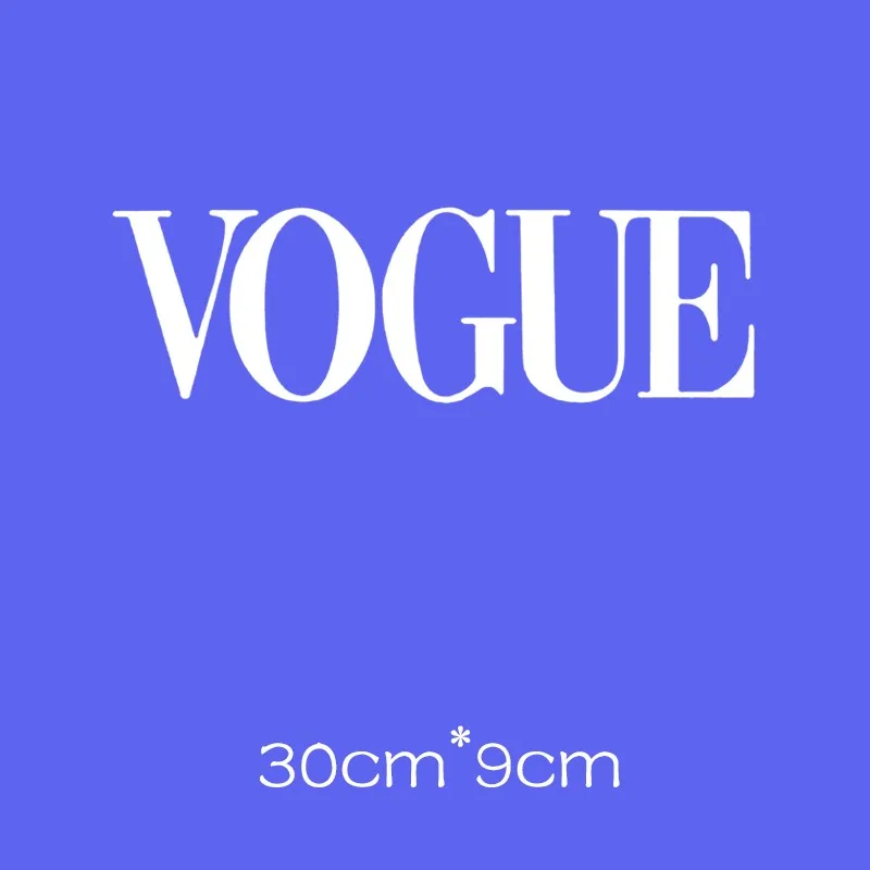 a VOGUE, для переноса утюгом полоски на одежде наклейки термочувствительного патчи применения одного гладильная печати на ткани для одежды, топы - Цвет: a