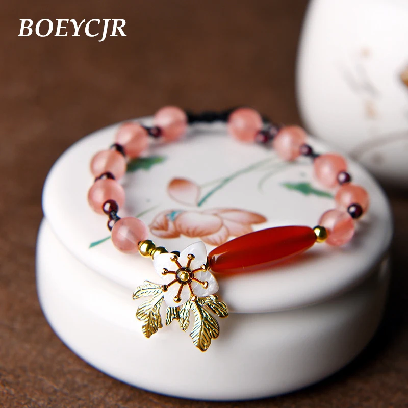 Женский винтажный браслет с цветком BOEYCJR ручной работы этническими