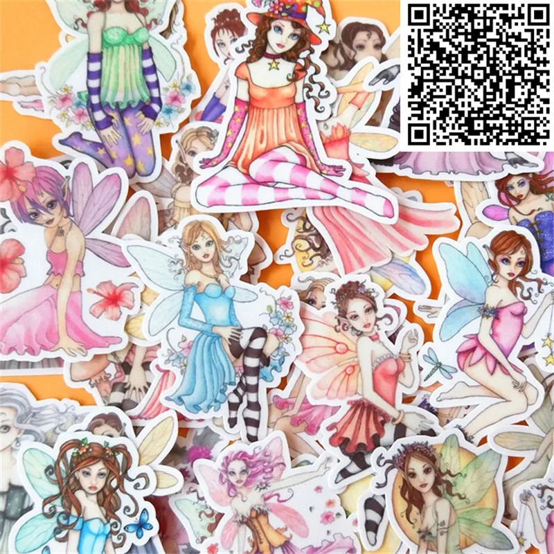 

32 pcs Mixed Beautiful wings little fairie Sticker for DIY Luggage Laptop Skateboard Fridge Bicycle Phone toy Children Stickers