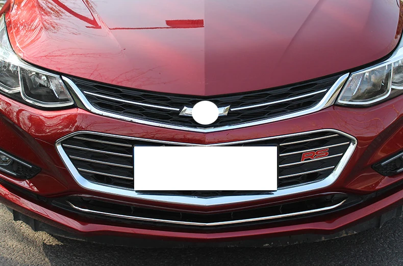 Для Chevrolet Cruze нержавеющая внутренняя передняя решетка бампера автомобиля декоративная полоса 8 шт. аксессуары для стайлинга автомобиля