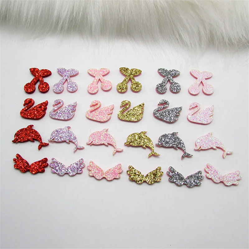 

60pcs/lot Multi style cherry/angel wing Pads Patches Appliques for Craft Clothes Sewing Supplies DIY Hair Clip Accessories