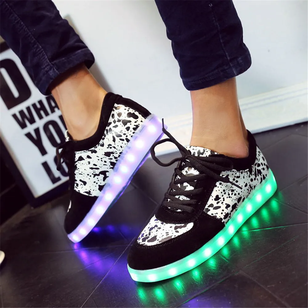 7 цвета Новый женский LED обувь chaussures световой взрослых свет повседневная высокий