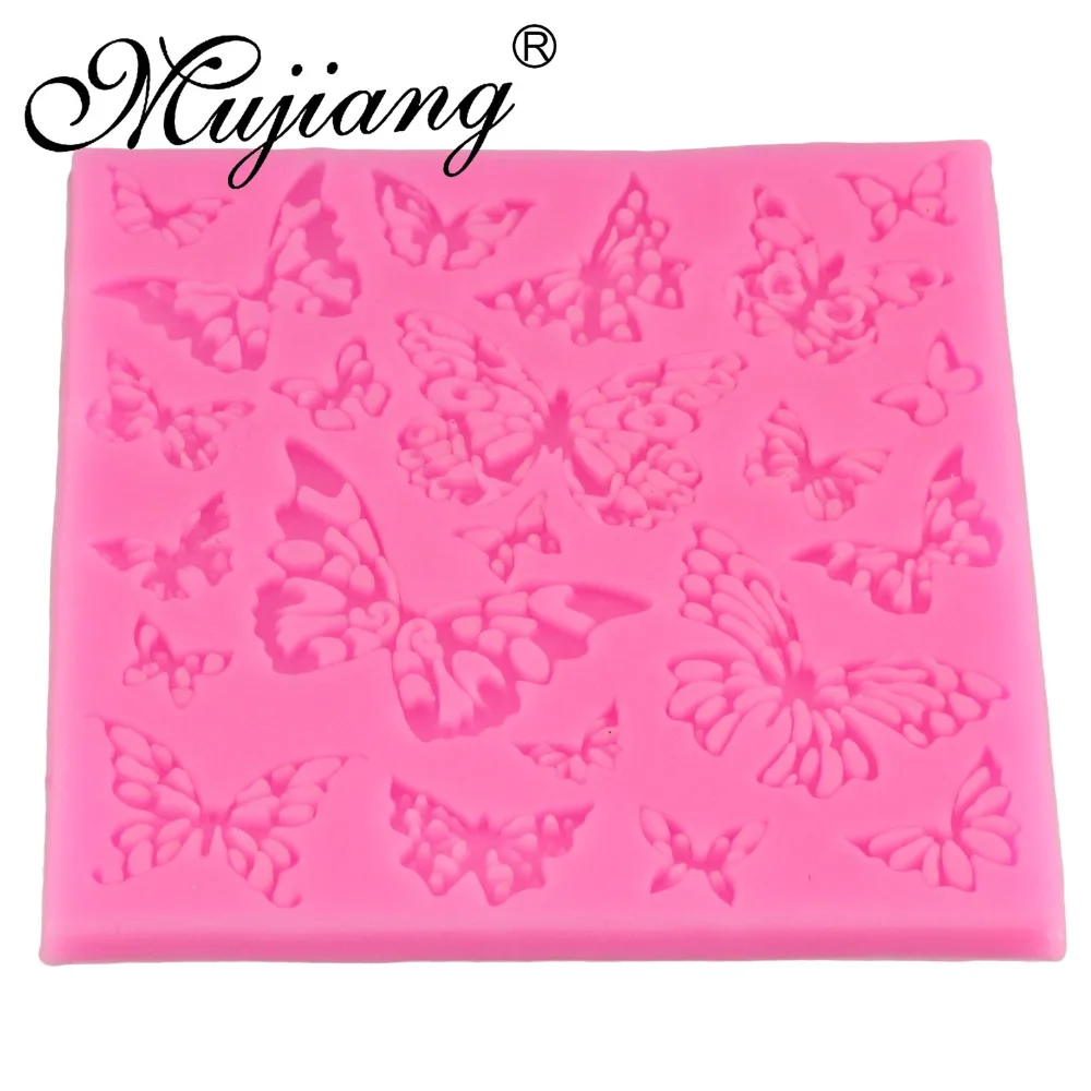 DIY цветок бабочка силиконовой Кружево Коврик кекс помадные формы gumpaste Шоколад
