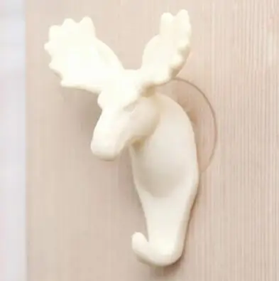 white elk sucker Крючки для ключей органайзер для хранения декоративные крючки украшения для дома аксессуары настенный держатель для ключей вешалка для одежды органайзер вешалка присоска - Цвет: white elk sucker