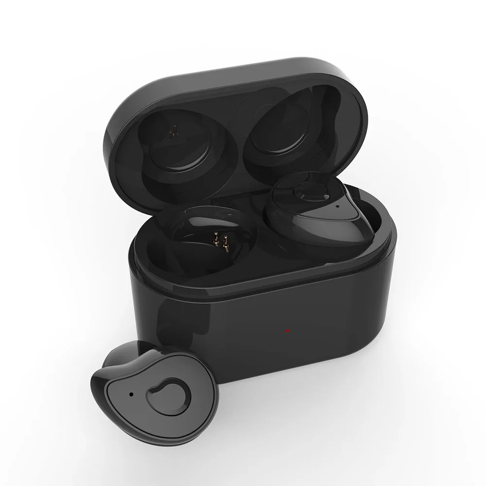 Беспроводные наушники TWS Bluetooth наушники гарнитура 5,0 спортивные наушники стерео звук беспроводные наушники с зарядной коробкой микрофон - Цвет: Черный