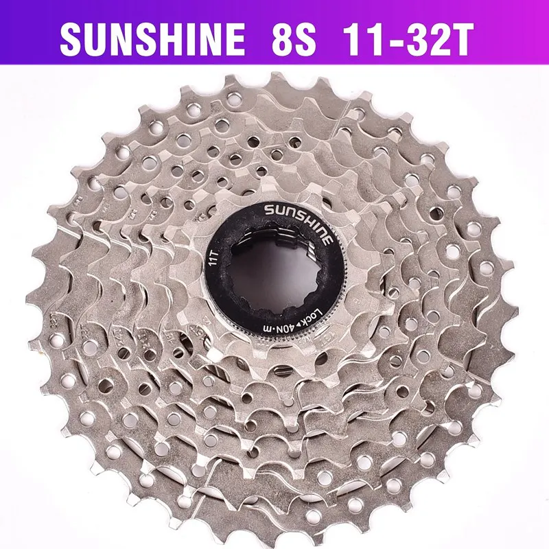8S 11-32T SUNSHINE MTB велосипед Freewheel 8S 11-32 36 40 42T MTB горный велосипедный маховик 8 24 скоростные кассетные звездочки для 8 скоростей - Цвет: 8S 11-32T