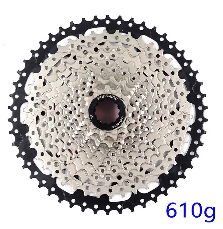 12S 11-50T Silver SUNSHINE MTB 12 скоростная кассета 11-50 T Сверхлегкий 399g CNC Freewheel горный запчасти для велосипеда XTR GX NX - Цвет: 12S 11-50T Silver