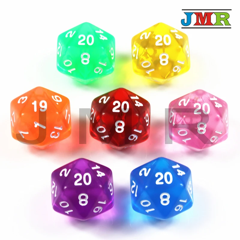Высокое качество 7 шт трпг D20 игральные кости для 20 сторонних игр кубики цветов