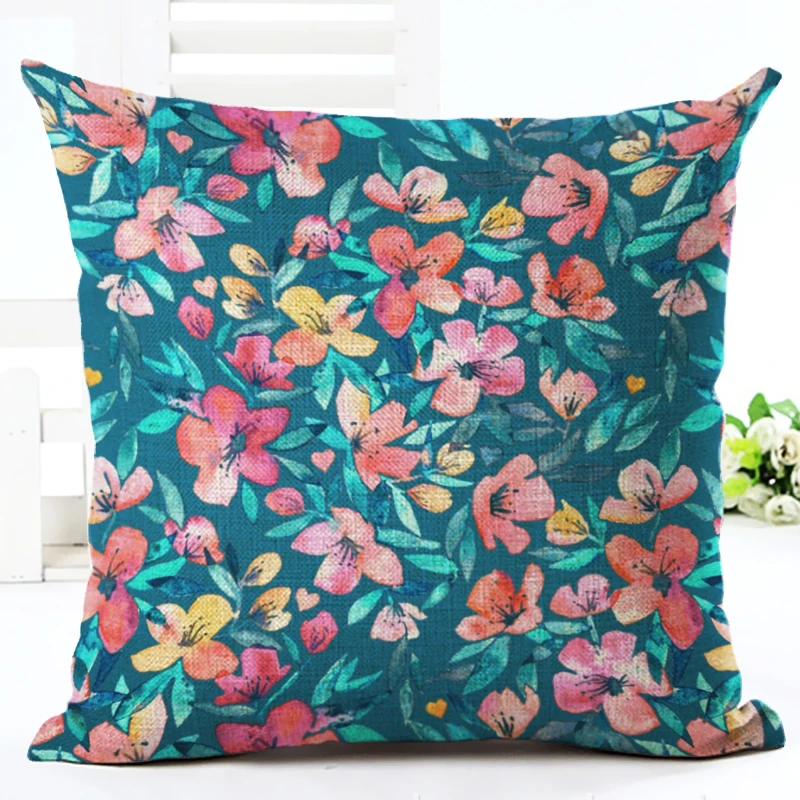 2016 Ретро стиль деревенский цветочный сектор квадратный льняной с принтом диван