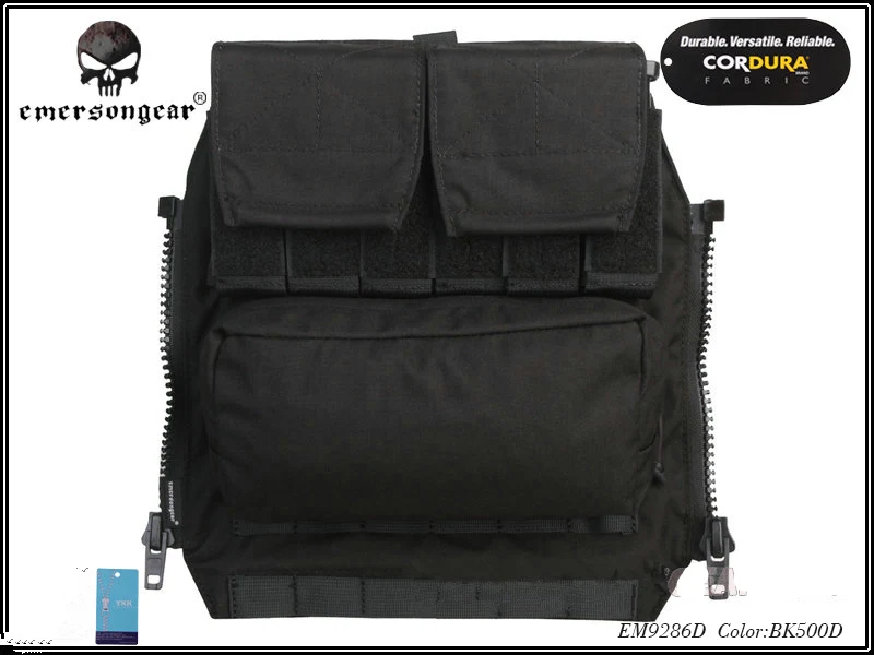 BK Emerson gear Back Pack на молнии панель для AVS JPC2.0 CPC Emerson тактический страйкбол Wargame Combat gear EM9286 мультикам койот черный - Цвет: BK