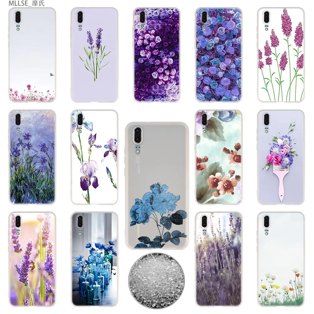 Мягкие силиконовые чехлы для Huawei P40 P30 P20 Pro P10 Lite E Plus P Smart Z 2020 2019 простые Лавандовые