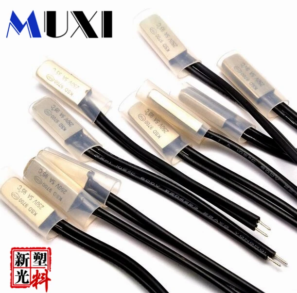 

Normal Closed 5Pcs/Lot KSD9700 5A 250V Bimetal Disc Temperature Switch Thermal Protector 45-150 Degree Centigrade Heat Protector