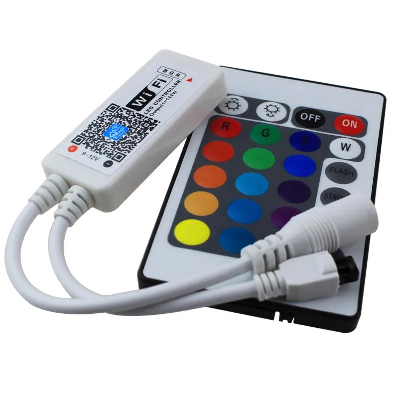 

WiFi Controller with 24 key RGB / RGBW DC9V-12V for LED Strip Light Hard Bar SMD 5050 3528 Smartphone Control Modern Style
