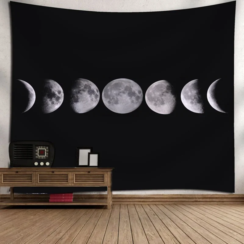 

Гобелен с рисунком мандалы, настенный пляжный коврик с рисунком ведьмастера, луна, путешествия, бохо, богемное домашнее искусство, психодел...