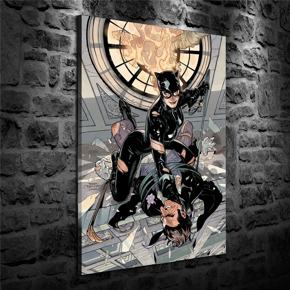 Catwoman чудеса 1 панель украшение на стену живопись маслом плакат Холст Картина