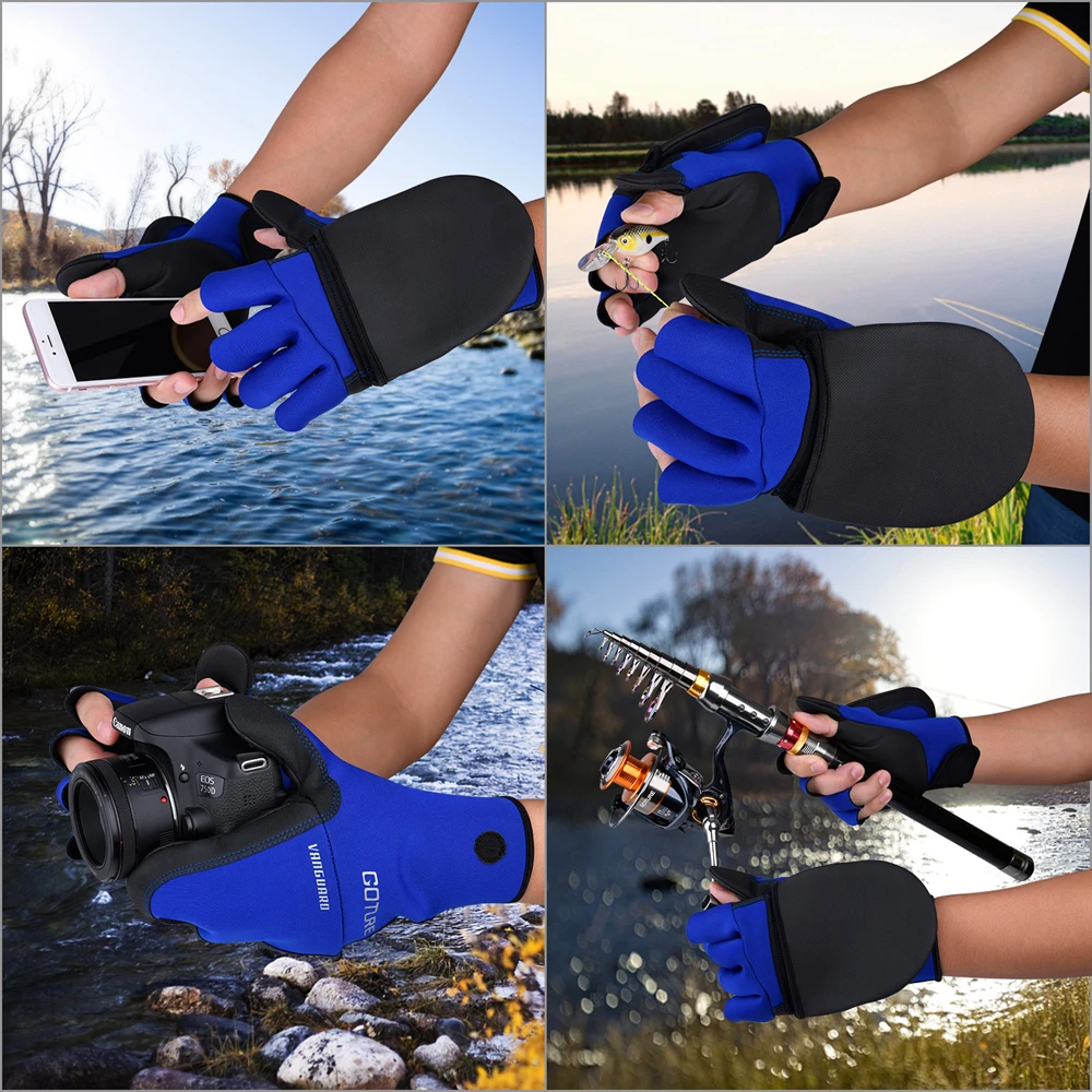 Зимние рыболовные перчатки Goture водонепроницаемые с закрытыми или половинами