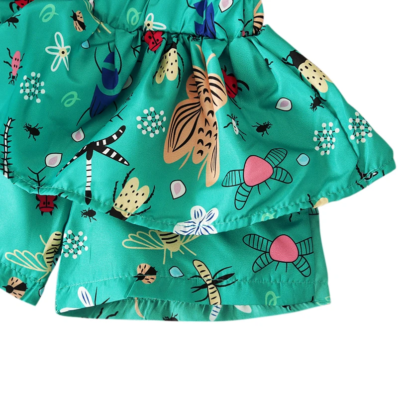 Baby Girls Clothes Toddler Kids Vintage Tassel Romper Green Jumpsuit Cotton Outfits 2019 Summer Clothing | Детская одежда и обувь