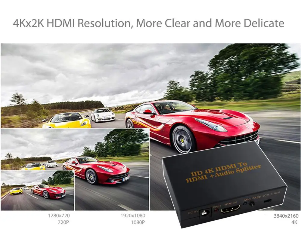 4K HDMI аудио сплиттер экстрактор Toslink оптический SPDIF + L/R выход конвертер адаптер