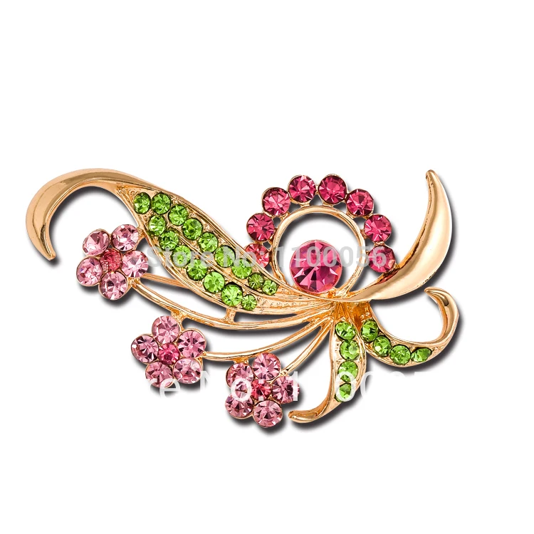 Модная Корейская Брошь Стразы в виде цветка для одежды яркие броши стиле хиджаба
