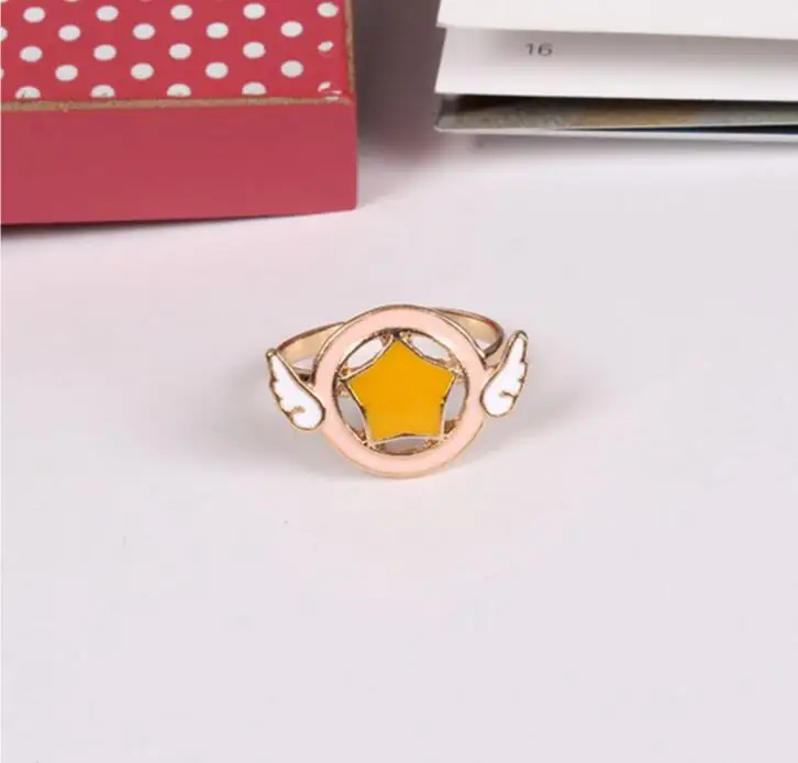 RT002 Модные Симпатичные Card Captor Мультфильм Падение Нефти Легкосплавные Кольца