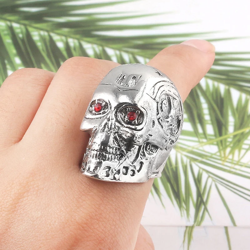RJ высокое качество панк маска Терминатора кольца Скелет SkullRed прозрачные дышащие