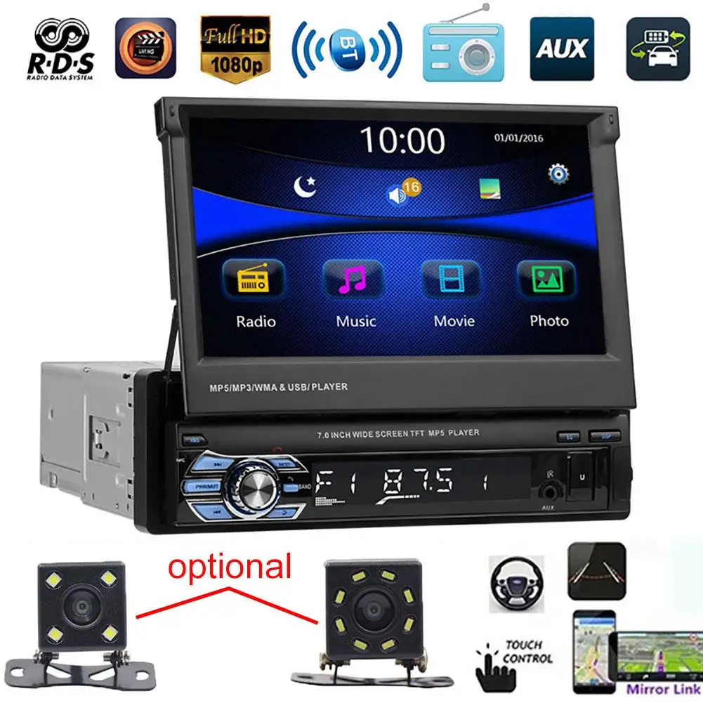 MP5-плеер автомобильный с сенсорным экраном 9601 дюйма, поддержкой Bluetooth, FM-радио, 1080P