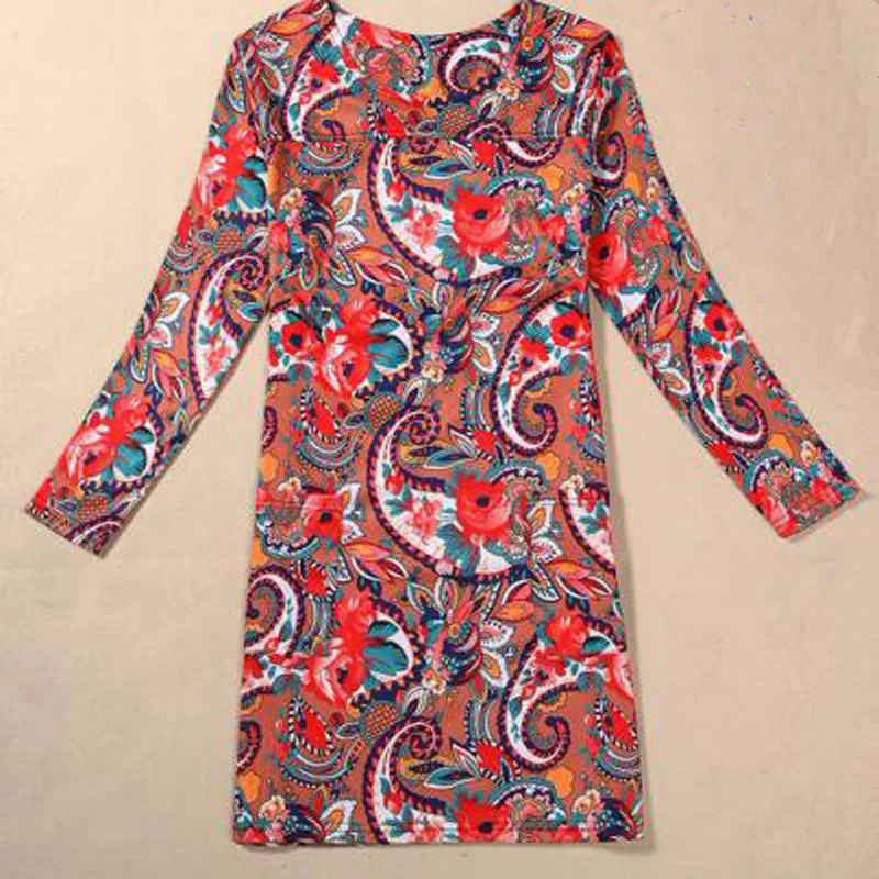 Женское Ретро Повседневное платье размера плюс с принтом элегантное женское