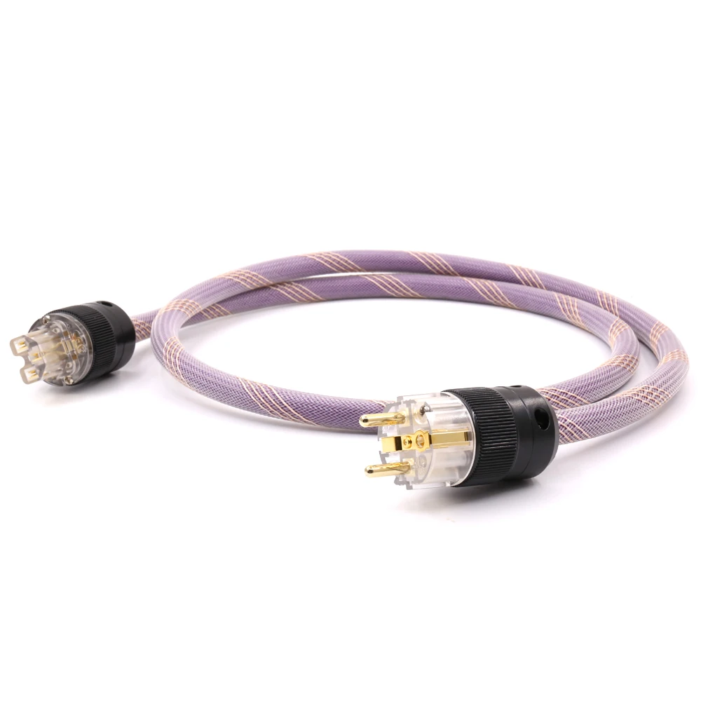 

Hifi audio AC-313 OFC Copper AC power cord cable SCHUKO gold plated power plug