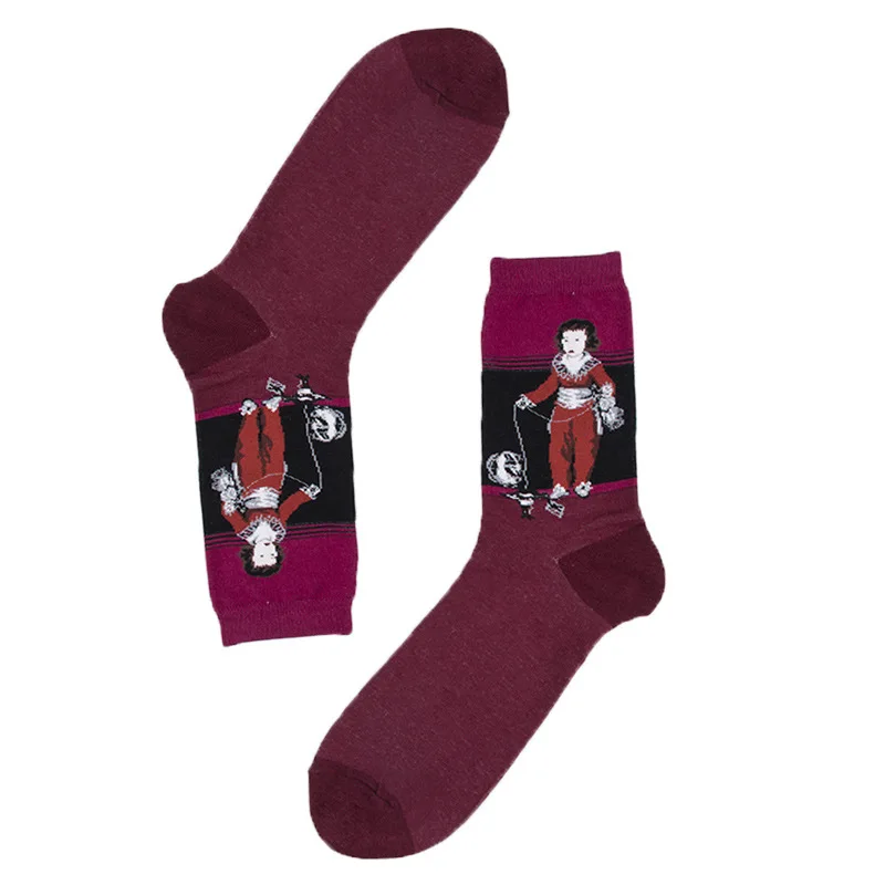[EIOISAPRA] Модные Потрясающие носки в стиле Харадзюку С 3D принтом женские и мужские забавные носки с известными рисунками Ван Гог Calcetines Mujer - Цвет: 13