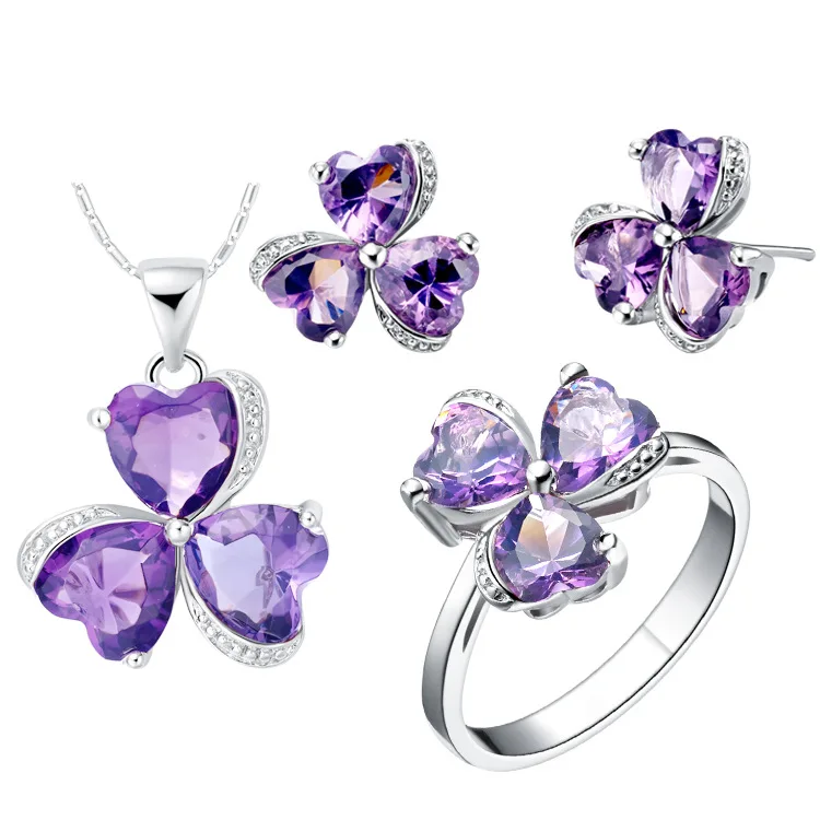 Кольцо ожерелье серьги Ювелирные наборы SA для Стерлинговое Серебро-Бижутерия