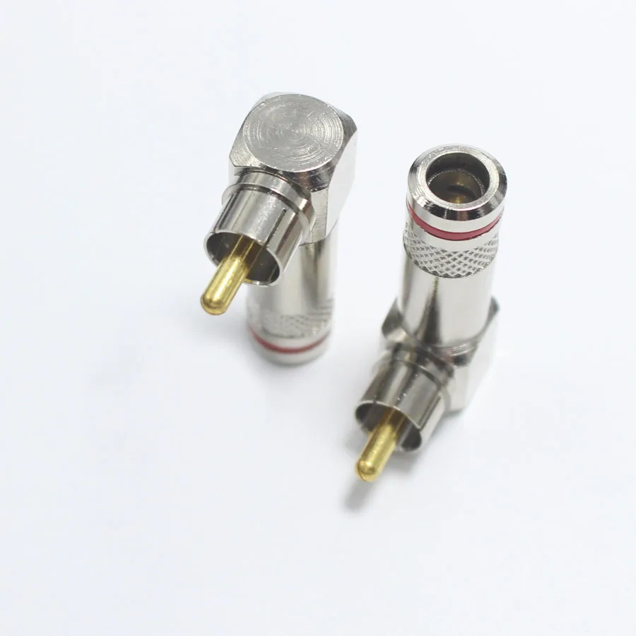 1 шт. красный RCA разъем Бесплатная Сварка прямоугольные 90 градусов AV аудио вилки