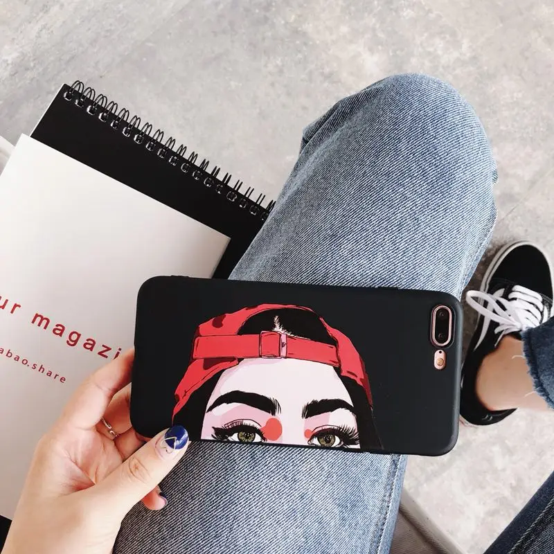 Холодный красный шляпа девушка чехол для телефона samsung Note8 s8 plus Чехлы Прекрасный