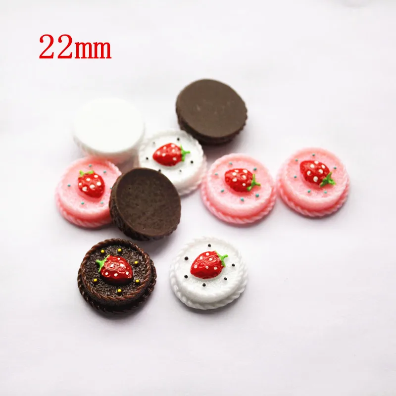 

30pcs strawberry Cake flat back Resin Cabochon for diy ring decoration