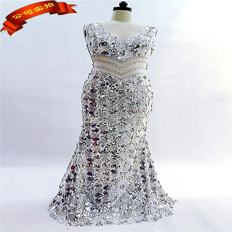 

Sumer Dress Sexy Mermaid Dresses 2019 V-Neck High Waist Sequined Vestido Tail Longo Long Prom Elegant Sequined Dress