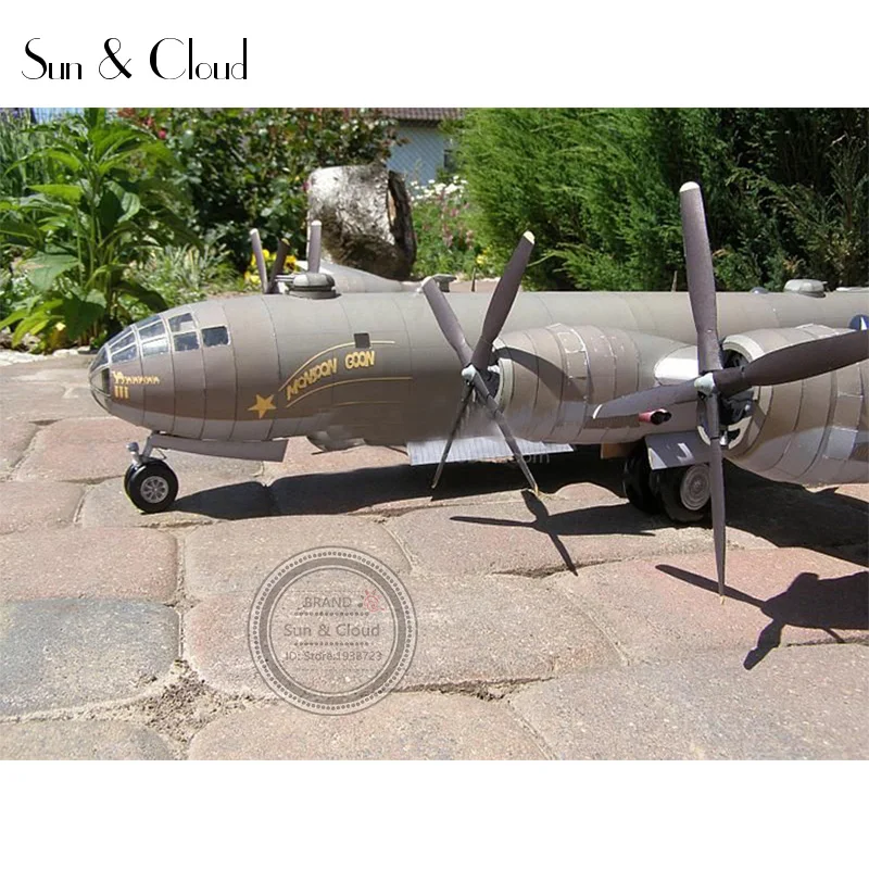 1:47 DIY 3D B29 suперфоtress бомбардировщик самолет Бумажная модель Сборка ручная работа