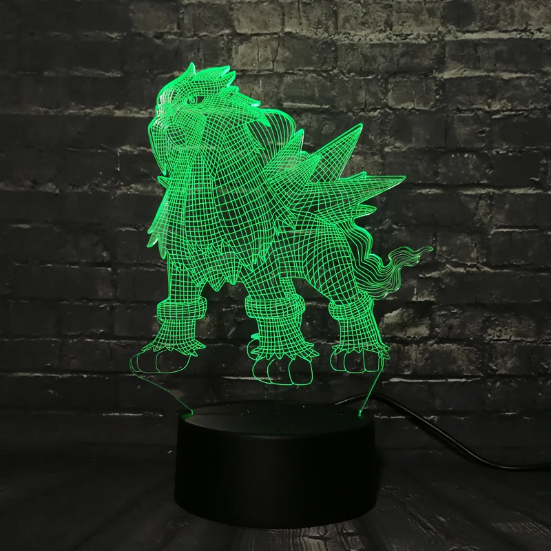 Светодиодная лава лампа игра Pokemon Go экшн фигурка 3D RGB Pikachu Evee Dragon Pokeball Ball Bulbasaur Bay