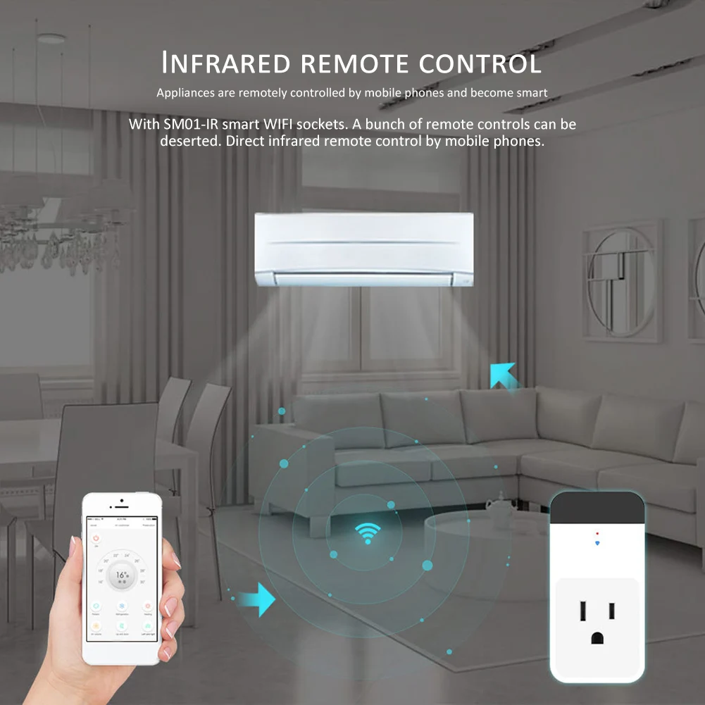 Умная розетка с ИК подсветкой Wi Fi голосовым управлением и через приложение|smart plug